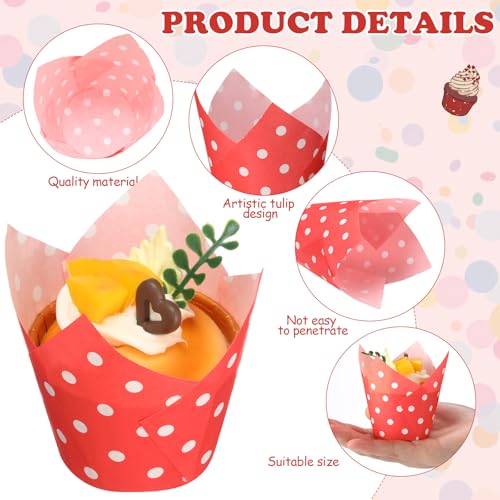 600 Pcs Tulip Cupcake Liner, Green, Red, Pink, Purple, Yellow, Blue