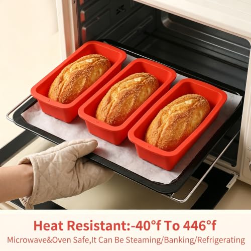 8 Pcs Silicone Bread Loaf Pan Set, Silicone Loaf Pan for Baking Bread