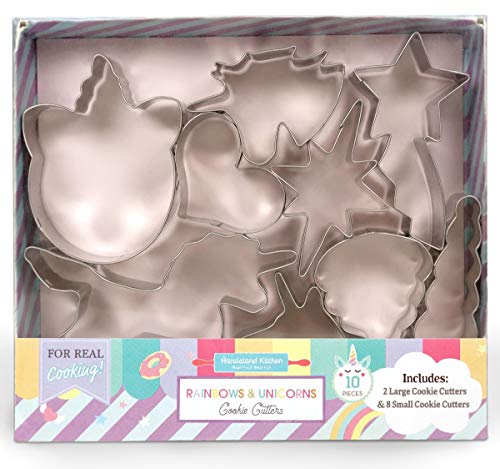 Handstand Kitchen 10-piece Cookie Cutter Assortment - Unicorn Rainbows - color: Unicorn