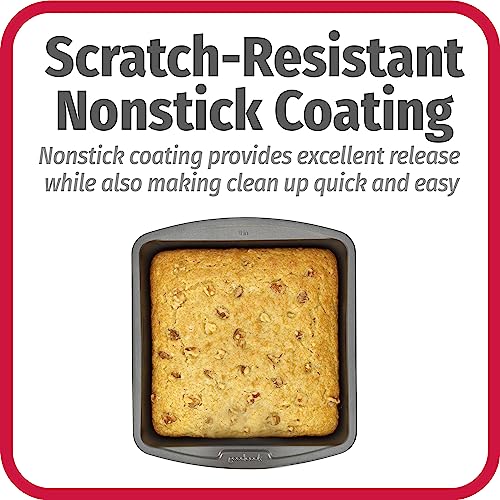 GoodCook Everyday Nonstick Steel Square Pan, 8", Gray (Pack of 2) - size: 8"(Pack of 2), style: Square Pan