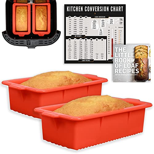 Air Fryer Silicone Loaf Pans for Baking, Non-Stick Bread Cake Pan, 9 inch Airfryer Bakeware Sets, Meatloaf Brownie Corn, Fits Instant Pot, Ninja Foodi, Cosori, Chefman, Power XL, Dash, BPA Free - size: XXL