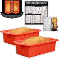 Air Fryer Silicone Loaf Pans for Baking, Non-Stick Bread Cake Pan, 9 inch Airfryer Bakeware Sets, Meatloaf Brownie Corn, Fits Instant Pot, Ninja Foodi, Cosori, Chefman, Power XL, Dash, BPA Free - size: XXL