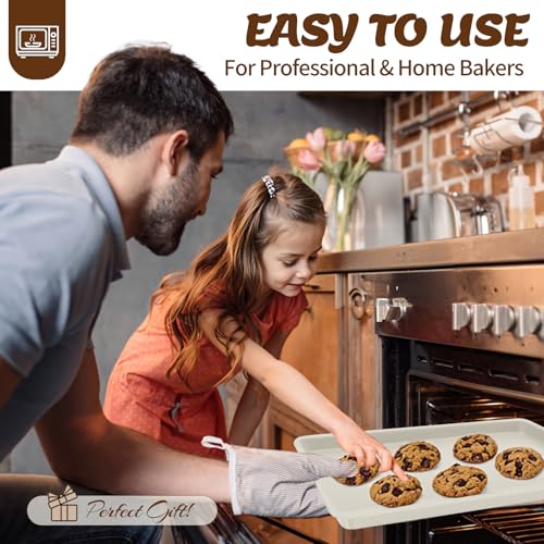 Baking Pans Set, Nonstick Bakeware Sets, Oven Pans for Cooking, AIVIKI 6 Pieces Baking Set Including Cookie Sheet, Deep Roaster Pan, Square Pan, Loaf Pan, Muffin Pan, Carbon Steel Baking Set - color: Cream White