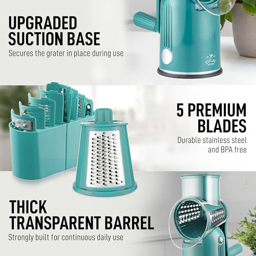 Rotary Cheese Grater Hand Crank, Vegetable Shredder - Classic Green - color: 27 - Green