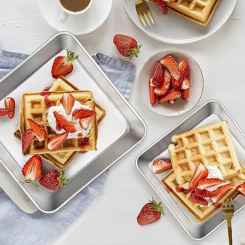 TeamFar Square Cake Pan, 6/8 / 9 Inch Stainless Steel Square Baking Pan