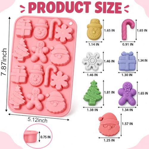 Christmas Chocolate Molds for Baking,3PCS Candy Silicone Molds - color: Christmas Molds 3 pcs