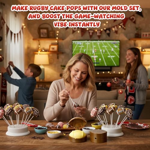 2 Pcs Football Cake Pop Mold with 100 Sticks for Sports Party - style: Football