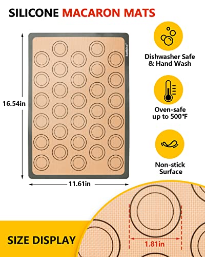 Katbite Macaron Silicone Baking Mat Set of 2 Grey - color: 2 Pack