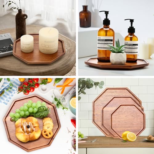 3Pcs Wood Serving Trays Charcuterie Board Cheese Platter Party Hosting Gift - size: 12&10&8 inch (3 Pcs)
