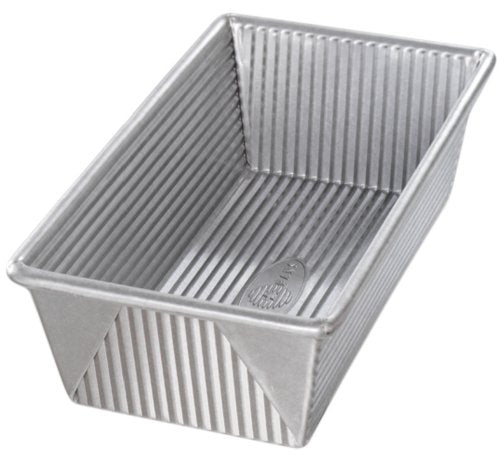 USA Pan Bakeware Aluminized Steel Loaf Pan, 5"D x 10"W x 3"H, 1.5 Pound - size: 1.5 Pound (10 x 5 x 3 Inch), style: Loaf Pan