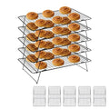 Cooling Rack 16"x10", 5-Tier Stackable & Collapsible Cooling Racks - color: Black, size: 5-Tier