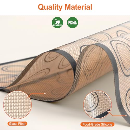 HOOMIL Macaron Silicone Baking Mats, 13 x 9 Inch, 2-Pack - size: 13" x 9"
