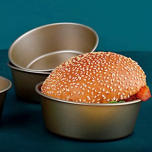 4Pcs Mini Cake Pan Set Small Round Cake Pan Set Cake 4.3 Inch Round Aluminum Cake Pan Set Non-stick Baking Pan Non-Toxic for Baking Roasting Home Party