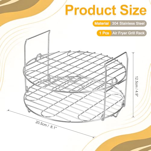 uxcell Stainless Steel Air Fryer Rack 8" Round Cooking Rack Steamer Plate - size: 8 Inch