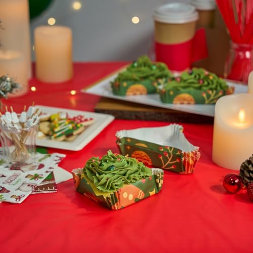 Restaurantware 6.8 oz Paper Baking Cups, Christmas, Greaseproof, 200 Count - color: Christmas