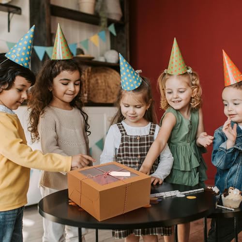 20Pcs 10 Inch Cake Boxes with Window, 10x10x5 In Brown Bakery Box - color: Brown, size: 10x10x5 Inch
