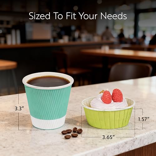 Restaurantware 5 oz Round Green Paper Eco Large Baking Cup, 200 Pack - color: Eco Green, size: Large