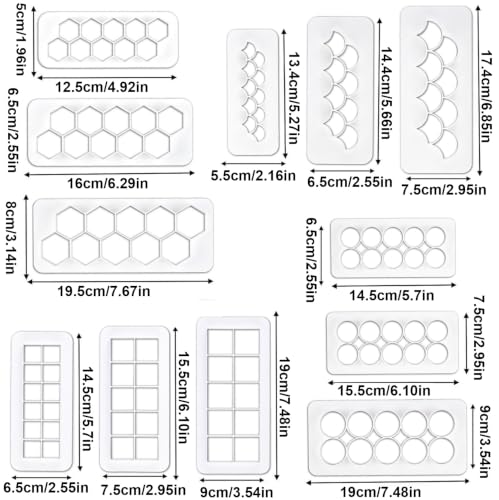 Hexagon Cookie Cutter Cake Mold Fondant Cutters,Fishscale Circle Cookie Cutters,Geometric Biscuit Cutters Football Fondant Impression Mat Cake Border Decorating Tools - color: Hexagon Cookie Cutters