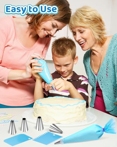 Piping Bags and Tips Set, Cakes Decorating Kit Supplies