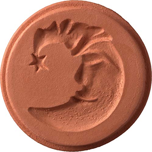 JBK Pottery Terra Cotta Cookie Stamps for Baking, Oven & Dishwasher Safe - Cookie Cutter, Molder, Stamper Press, Ideal for Cookies, Polvoron, Pastry, Shortbread, Butter Maker - Moon-Themed Designs - size: Moon