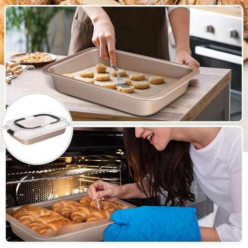 Qinyoung 1 Pcs Gold Cake Pan with Lid and Handle, 9 X 13 Inch - color: Gold