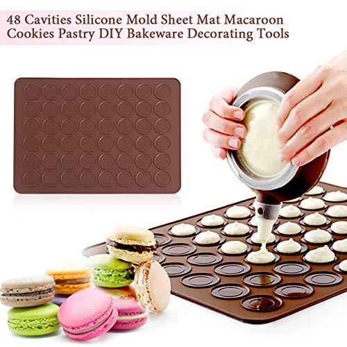 Macaron Silicone Baking Mats Kit, Food Grade Silicone Macaron Silicone Mat, Macaron Baking Kit Tray Set w. non stick reusable Macaroon Baking Supplies