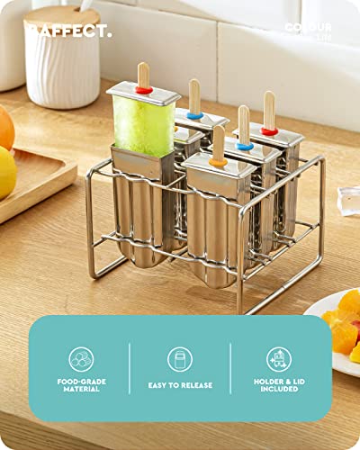Baffect stainless steel popsicle molds, Set of 6 with Metal Holder
