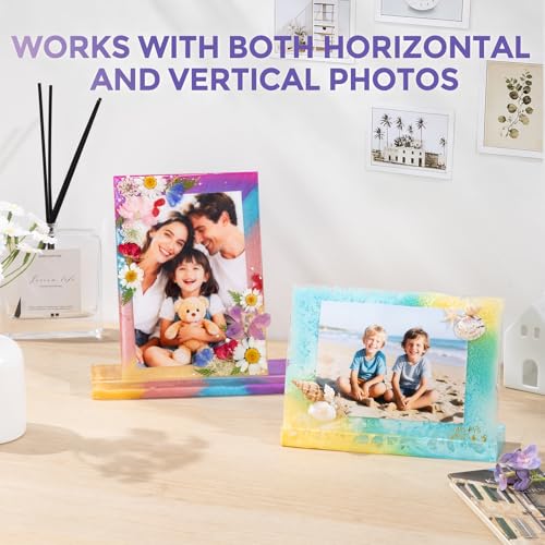 LET'S RESIN Picture Frame Resin Molds,Large Unique Silicone Molds for Photo Frame,Rectangle & Heart Shape Epoxy Molds for DIY Home Decor,Handmade Gifts