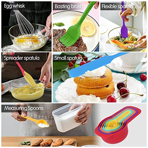 Rottay 20PCS Stainless Steel Mixing Bowls with Airtight Lids Set - color: oatmeal