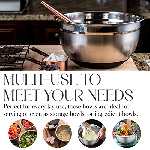 Bellemain Stainless Steel Mixing Bowls with Airtight Lids Set - Set of 5 - size: 5 Piece
