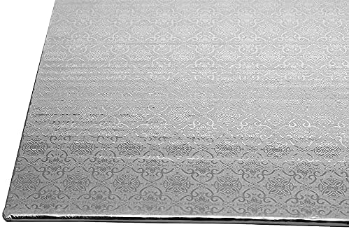 O'Creme Silver Wraparound Rectangular Cake Pastry Drum Board 1/4 Inch Thick, Full-Sheet Size (17-5/8 Inch x 25-1/2 Inch) - Pack of 10 - size: Full