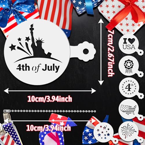 JULBEAR 4th of July Cookie Cake Stencils 36 Pieces Reusable Patriotic Mold - style: 4th of July Style