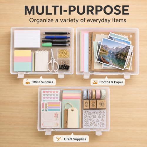 CraftGenes 4 Pack Scrapbook Paper Storage Boxes for Letter and A4 Paper