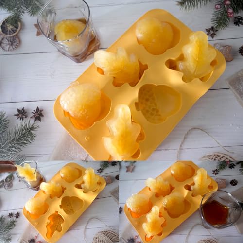 Fall Soap Molds Silicone, 2 Pack Acorn Leaf Thanksgiving Mold 12 Cavity - color: Thanksgiving Fall