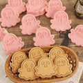 8 Piece Mini Ghost Cookie Cutters, 3d Halloween Cookie Stamps - color: Ghost