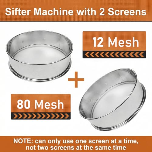 Automatic Sieve Shaker Machine,Vibrating Sifter with 12&80 Screens - size: Sifter Machine(12+80 mesh)
