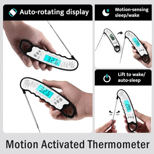 COOLMI Digital Meat Thermometer for Cooking, 2-4 Sec, Waterproof - color: Classic Model-Black
