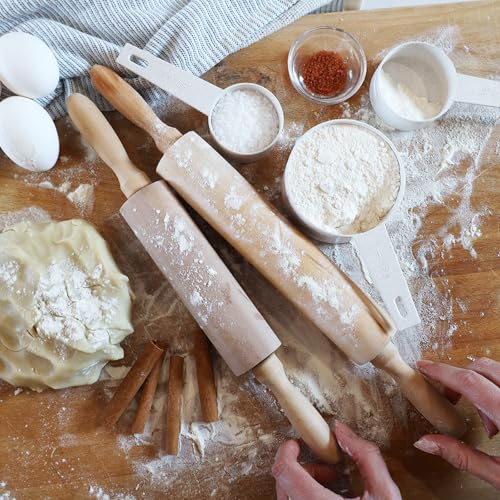 Beille Classic Bakers Solid Lotus Wood Rolling Pin for Pie Crust Pizza Dough Cookies Kitchen Essentials (2 Sizes) (15 Inch) - size: 15 Inch