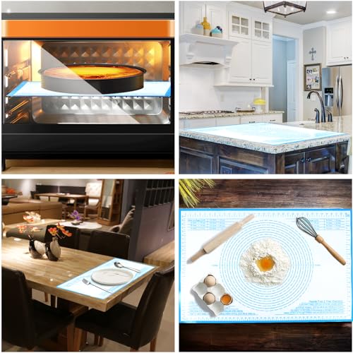 Silicone Pastry Mat Large Baking Mat 36X24 inch Dough Mat with Measurements - color: Blue, size: 24"L x 36"W