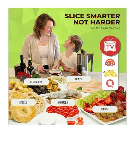 Bagel Slicer & Multi-Use Food Cutter | Ideal for Tomatoes, Strawberries, Grapes, Meat, Chicken, Eggs, & Vegetables with Non-Slip Holder for Stable, Easy Slicing - Dishwasher Safe - White