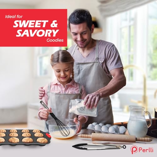 Non-Stick 17-Piece Baking Pan Set, BPA-Free Carbon Steel Bakeware Set with Silicone Handles, Stackable Kitchen Oven Set, Cookie Sheet, Baking Tray, Baking Sheet Set, Utensils, Oven Safe (446°F) - size: 17 Piece
