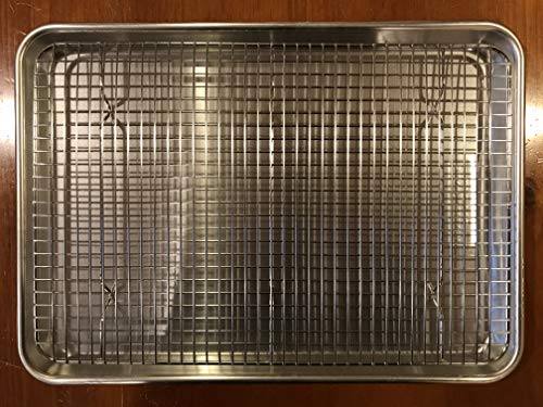 Stainless Steel Cooling Rack - Heavy Duty & Oven Safe, Good for Cooling, Baking & Roasting - Fits Standard Jelly Roll Baking Pans - Perfect for Cookies, Cakes & More (10" x 14.75") - size: 10" x 14.75"