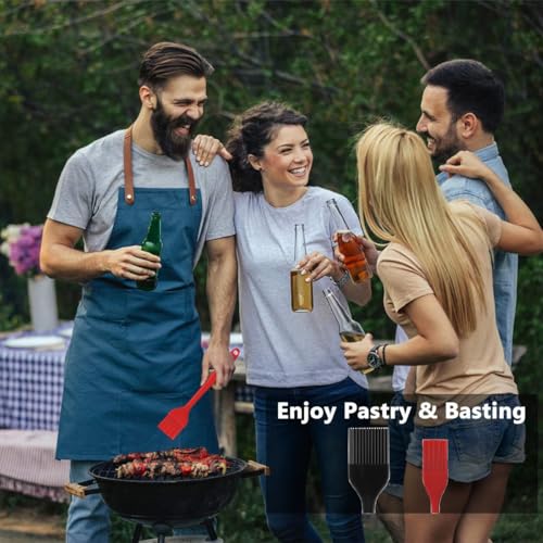 Hhyn Silicone Basting Pastry Brush Set 2 Pack - color: 2 Pcs Black + Red