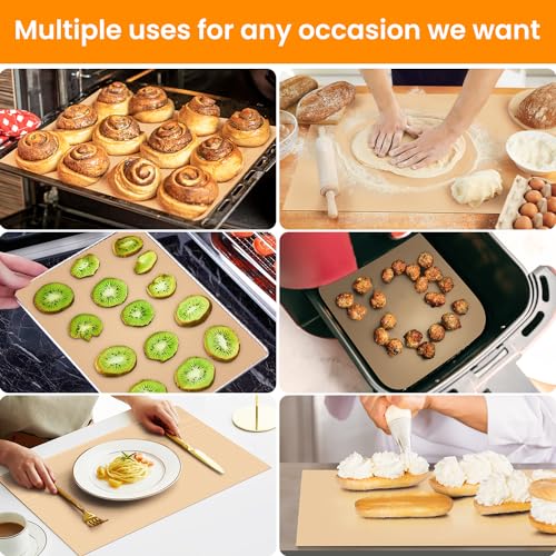 Silicone Baking Mat Roll, Sub Roll Mats,Non-slip Silicone Pastry Mat, Silicone Mat for Kitchen Counter, Non-Stick Reusable Air Fryer Linner, Oven Mat Oven Liner, Freeze Dryer Mat - color: Beige, size: 16"L x 72"W