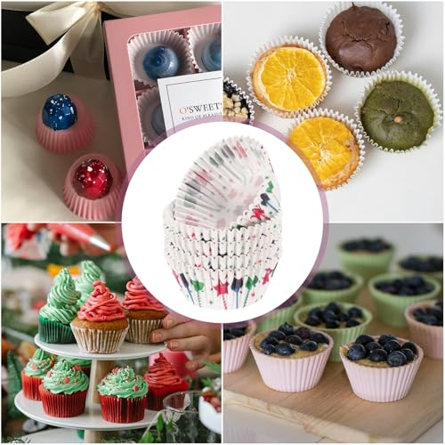 HARFINGTON 100 Count Cupcake Liners Cupcake Cups Gift - color: White 2