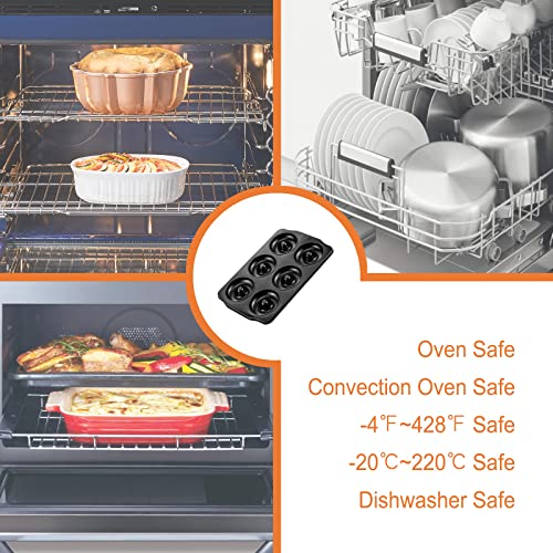 CHEFMADE Donut Pan, Nonstick 6 Cavity Jumbo Ring Doughnut Pan for Baking Cookies Bagel, Set of 2 (Black) - style: 6 Cavity Donut*2