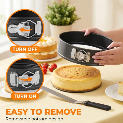 Springform Pan Set, 9 Inch with 50 Liners and Spatula