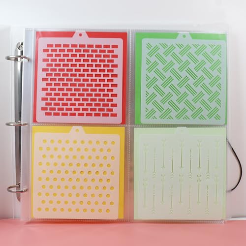 Cookie Stencil Storage Binder Die Cut And Stamp Storage Folder Baking Stencil Organizer Scrapbooking Cutting Dies Stencil Storage Book Collections Case Organizer (8Pockets x 30Pages) - size: 8Pockets x 30Pages