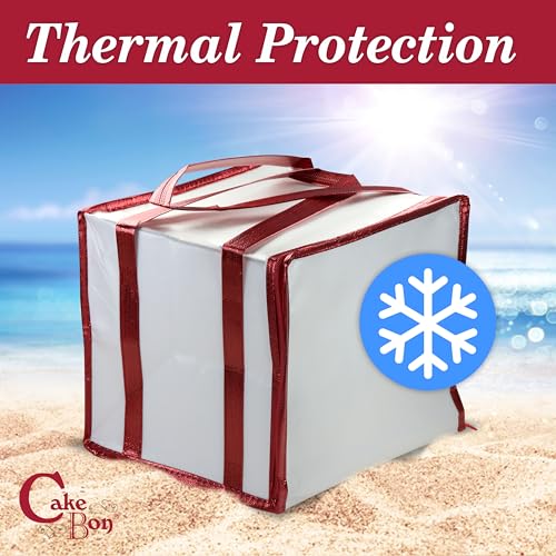 Cakebon 10" Insulated Cake Bag with Ice Pack Cooler Carrier 1Pack - size: 10 inch, style: White - 1 Pack