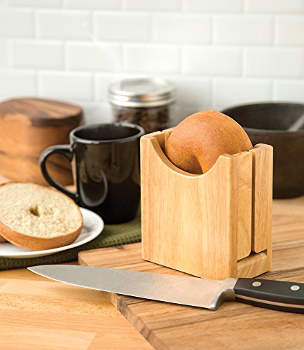 Fox Run Bagel Cutter/Holder, 3 x 5.25 x 3 inches., Brown - style: Bagel Cutter/Holder